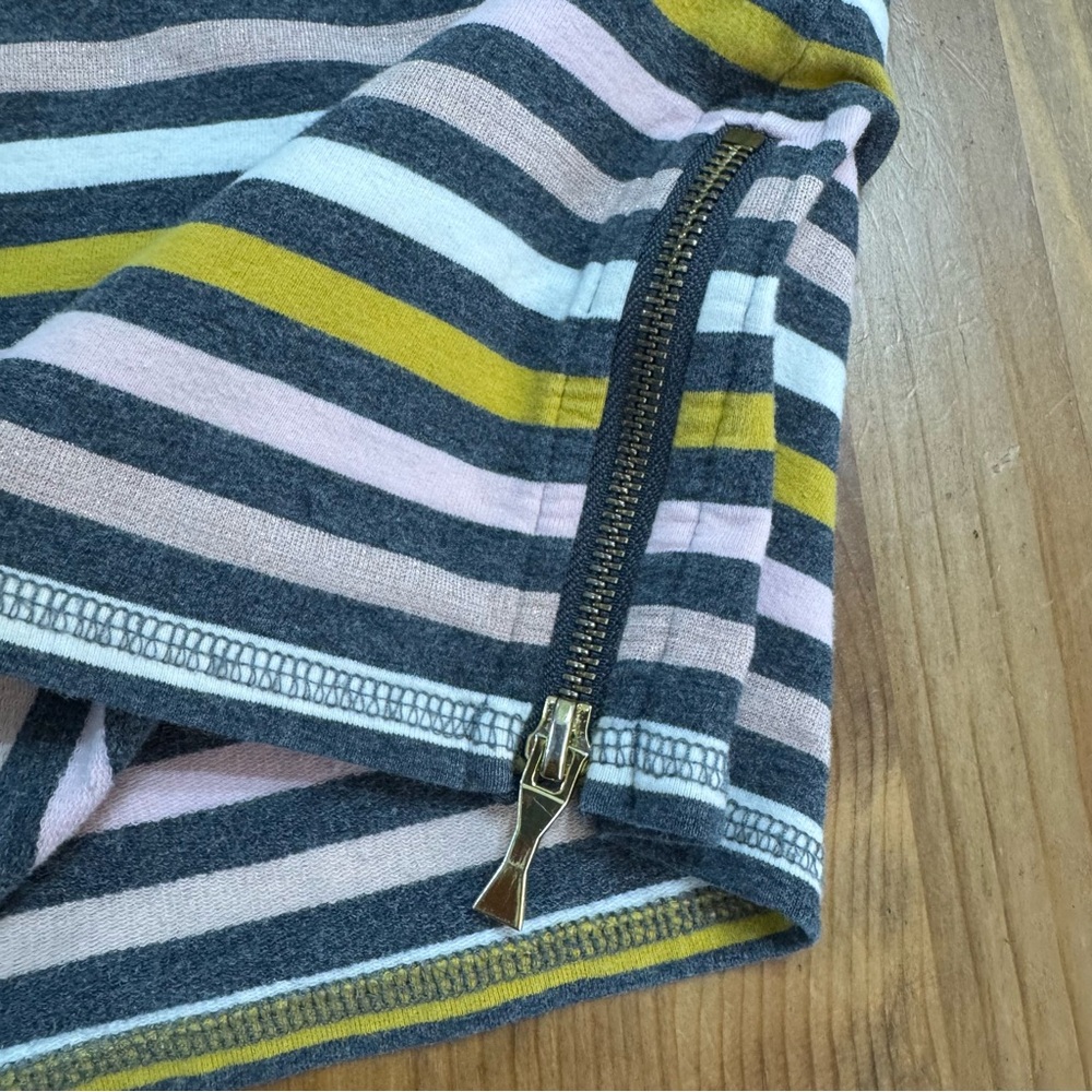 ♠️ Kate Spade Cotton Terry Striped Metallic Zipper Sweatshirt Dress Colorful 4T - Picture 3 of 5